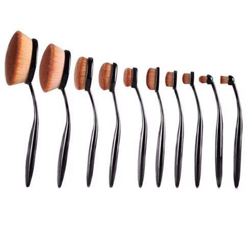 Colors: GOLD - Beauty Experts Set of 10 Oval Beauty Brushes