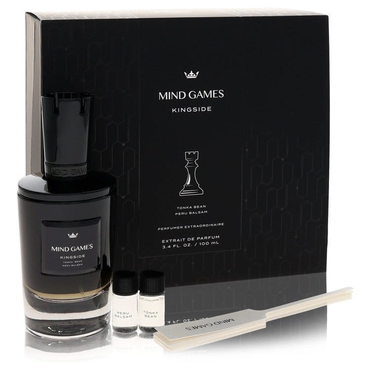 Mind Games Kingside by Mind Games Gift Set -- 3.4 oz Extrait De Parfum Spray + Two 0.10 Mini EDP Travel Size + Testing Papers (Men)