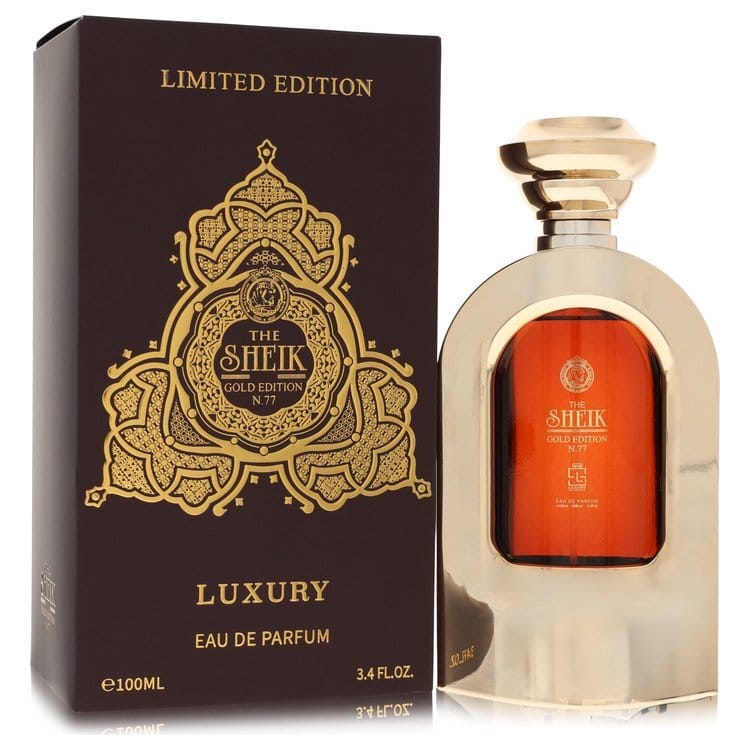 Khalis the Sheik N.77 Luxury Gold Edition by Khalis Eau De Parfum Spray 3.4 oz (Men)