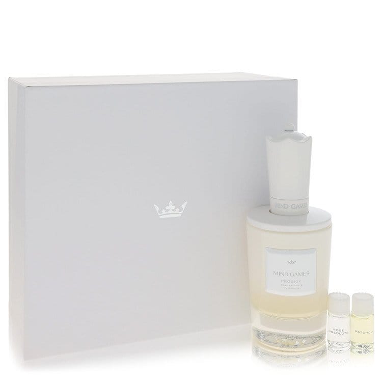 Mind Games Prodigy by Mind Games Gift Set -- 3.4 Extrait De Parfum Spray + Two .10 Mini Extract + Testing papers (Men)