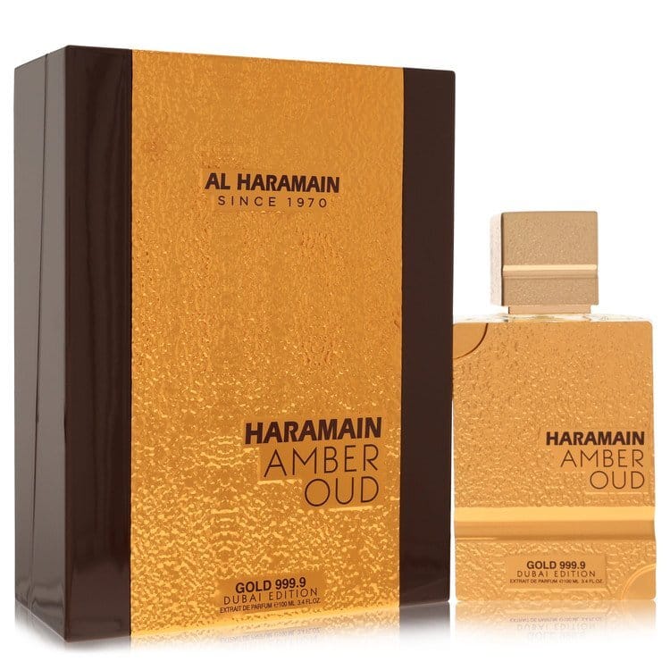 Al Haramain Amber Oud Gold 999.9 Dubai Edition by Al Haramain Extrait De Parfum Spray 3.3 oz (Men)