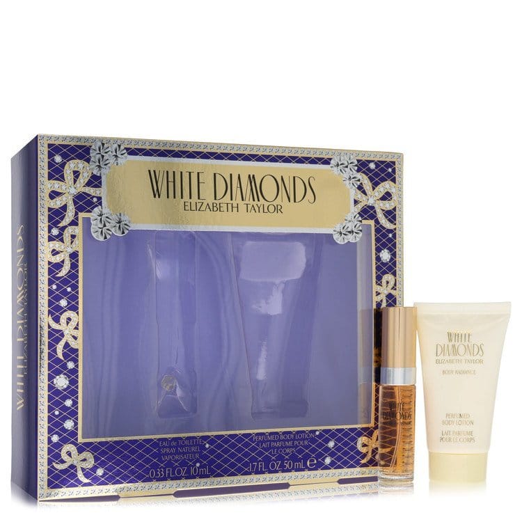 White Diamonds by Elizabeth Taylor Gift Set -- 0.33 oz Mini EDT Spray + 1.7 oz Body Lotion (Women)