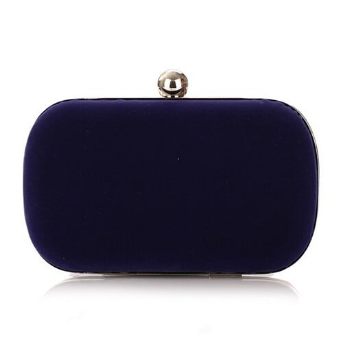 Silver Ball Decoration Design Flannelette Evening Handbag - Royal Blue