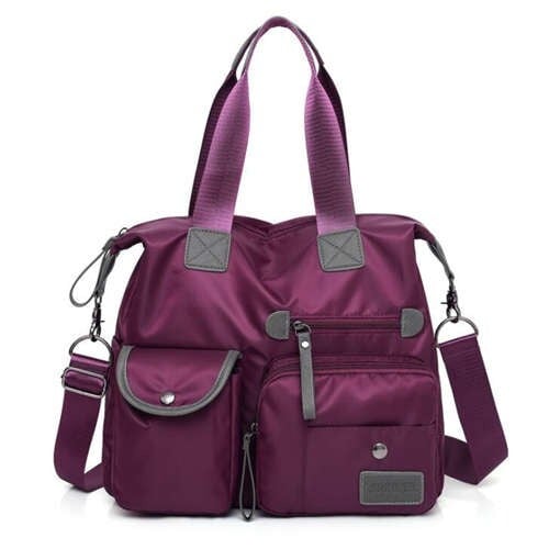 (4 Colors Available) Autumn and Winter Multiple Pockets High Fashion Design Women Nylon Tote Bag/ Shoulder Bag