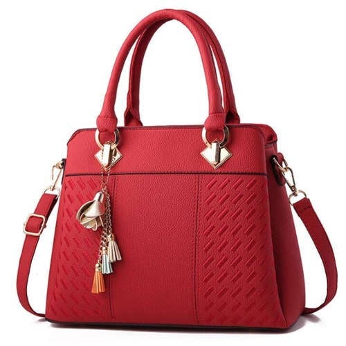 (6 Colors Available) Flower Tassel Design Elegant Women Totebag/ Shoulder Bag