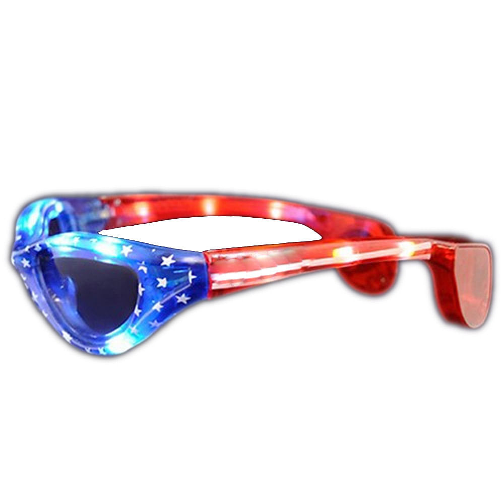 USA Stars Stripes LED Fourth July Sunglasses