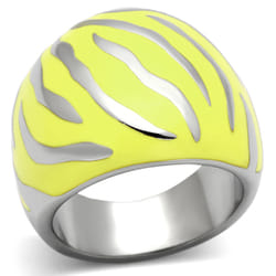 Women's Abstract Stripes Ring, Stainless Steel, Wide Band, Bold Design