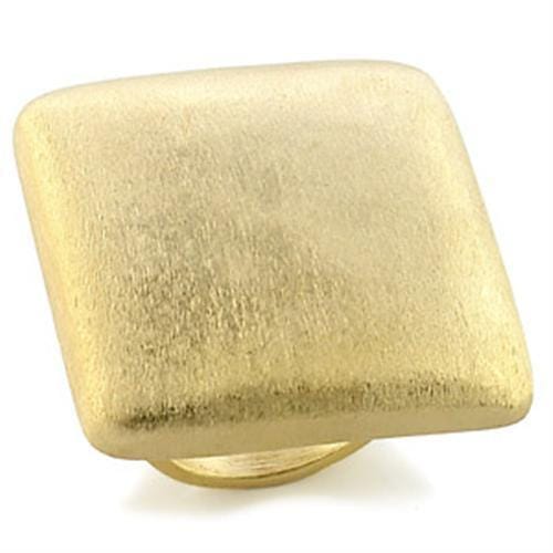 Women's Ring, 14K Gold Plated, Brass, Statement, Brushed Finish, Square Design