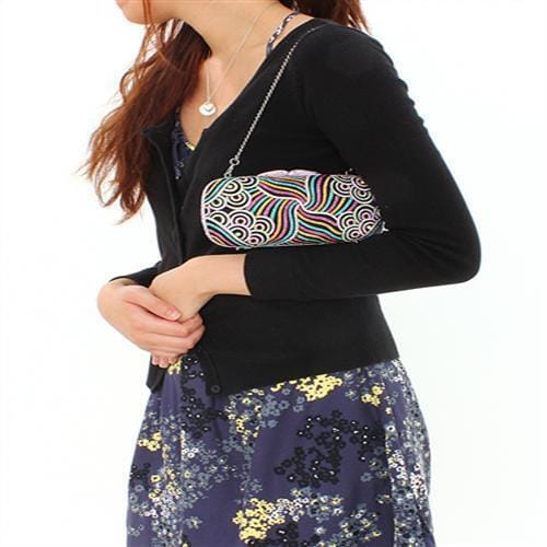 LO2365 - Imitation Rhodium White Metal Clutch with Top Grade Crystal in Multi Color - Image 4