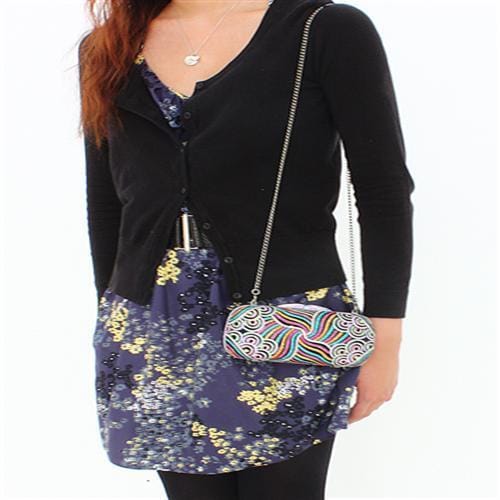LO2365 - Imitation Rhodium White Metal Clutch with Top Grade Crystal in Multi Color - Image 6