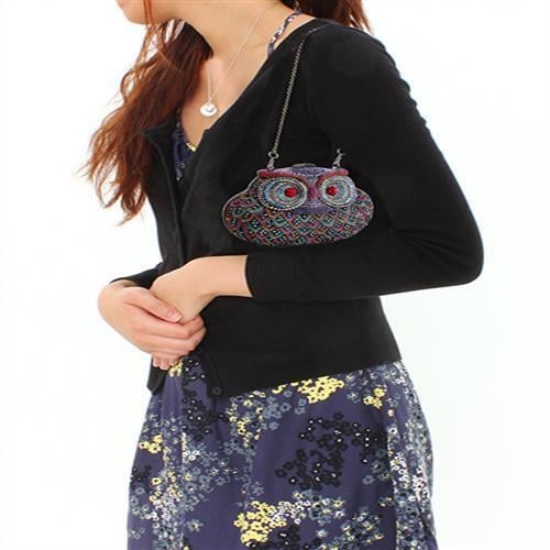 LO2368 - Ruthenium White Metal Clutch with Top Grade Crystal in Multi Color - Image 4