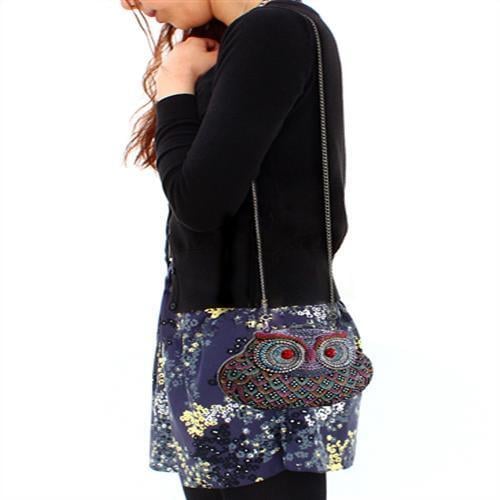 LO2368 - Ruthenium White Metal Clutch with Top Grade Crystal in Multi Color - Image 5