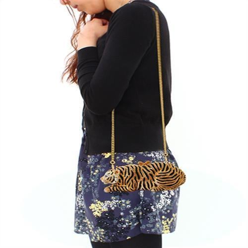 LO2371 - Gold White Metal Clutch with Top Grade Crystal in Multi Color - Image 5