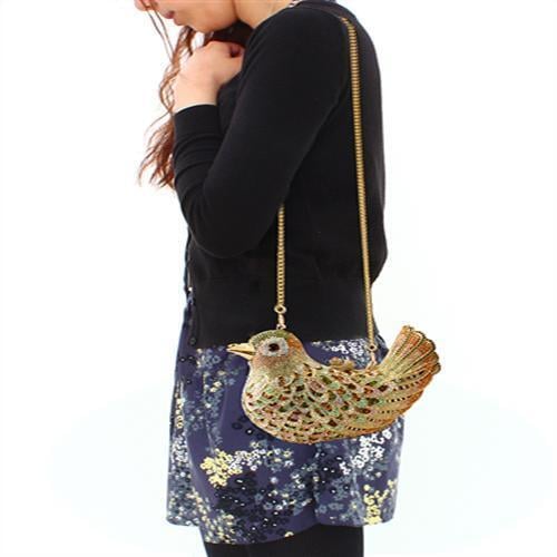 LO2378 - Gold White Metal Clutch with Top Grade Crystal in Multi Color - Image 5