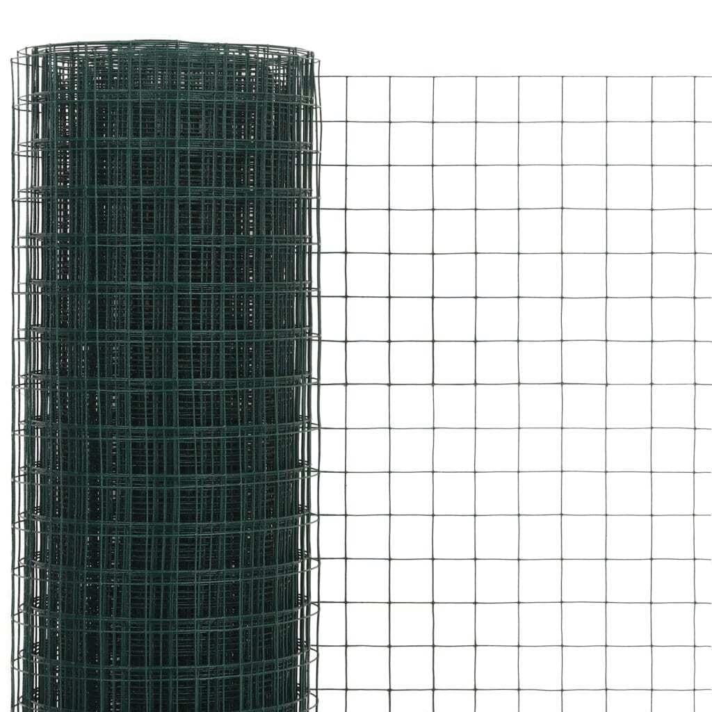Chicken Wire Fence Steel with PVC Coating 82'x4.9'Green - Image 3
