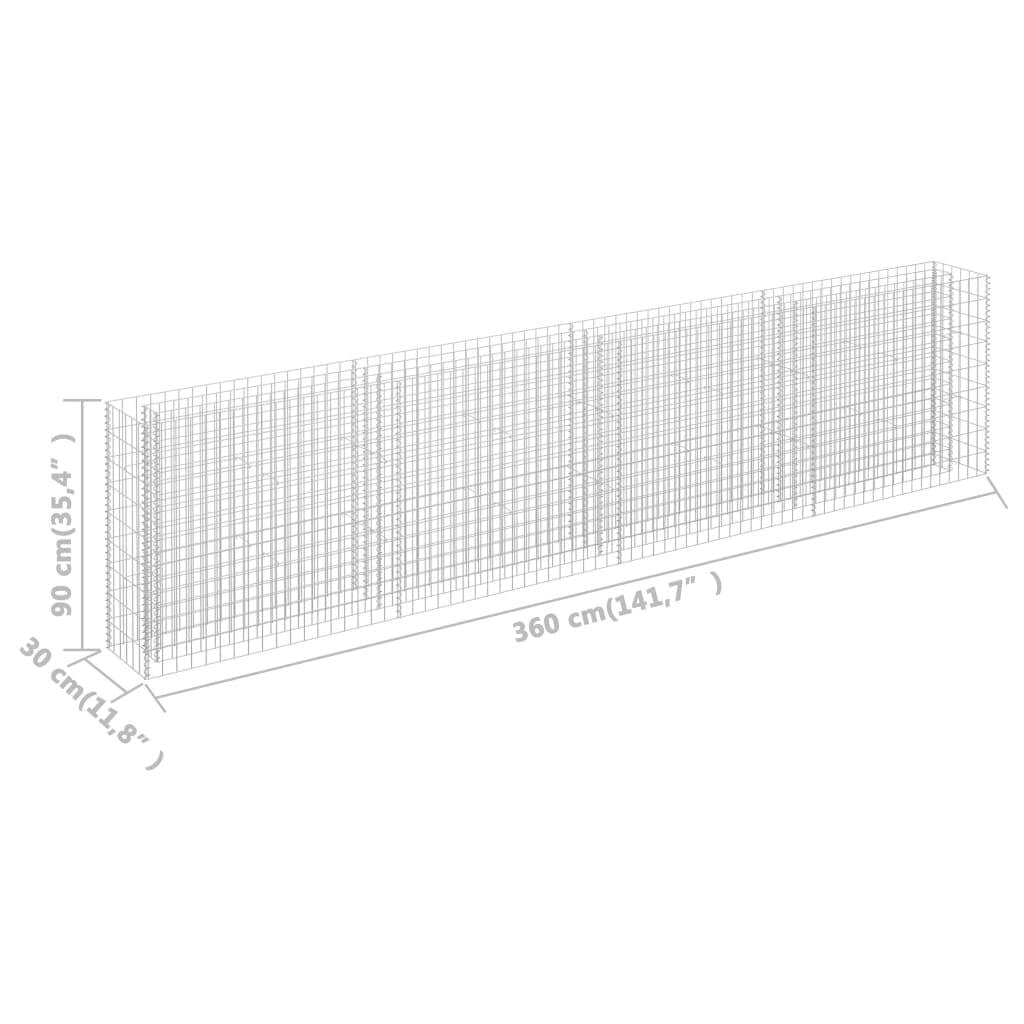 Gabion Raised Bed Galvanized Steel 141.7"x11.8"x35.4 - Image 7