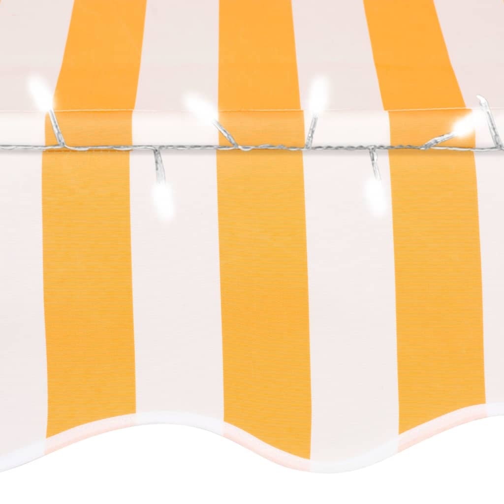 Manual Retractable Awning with LED 157.5" White and Orange - Image 5