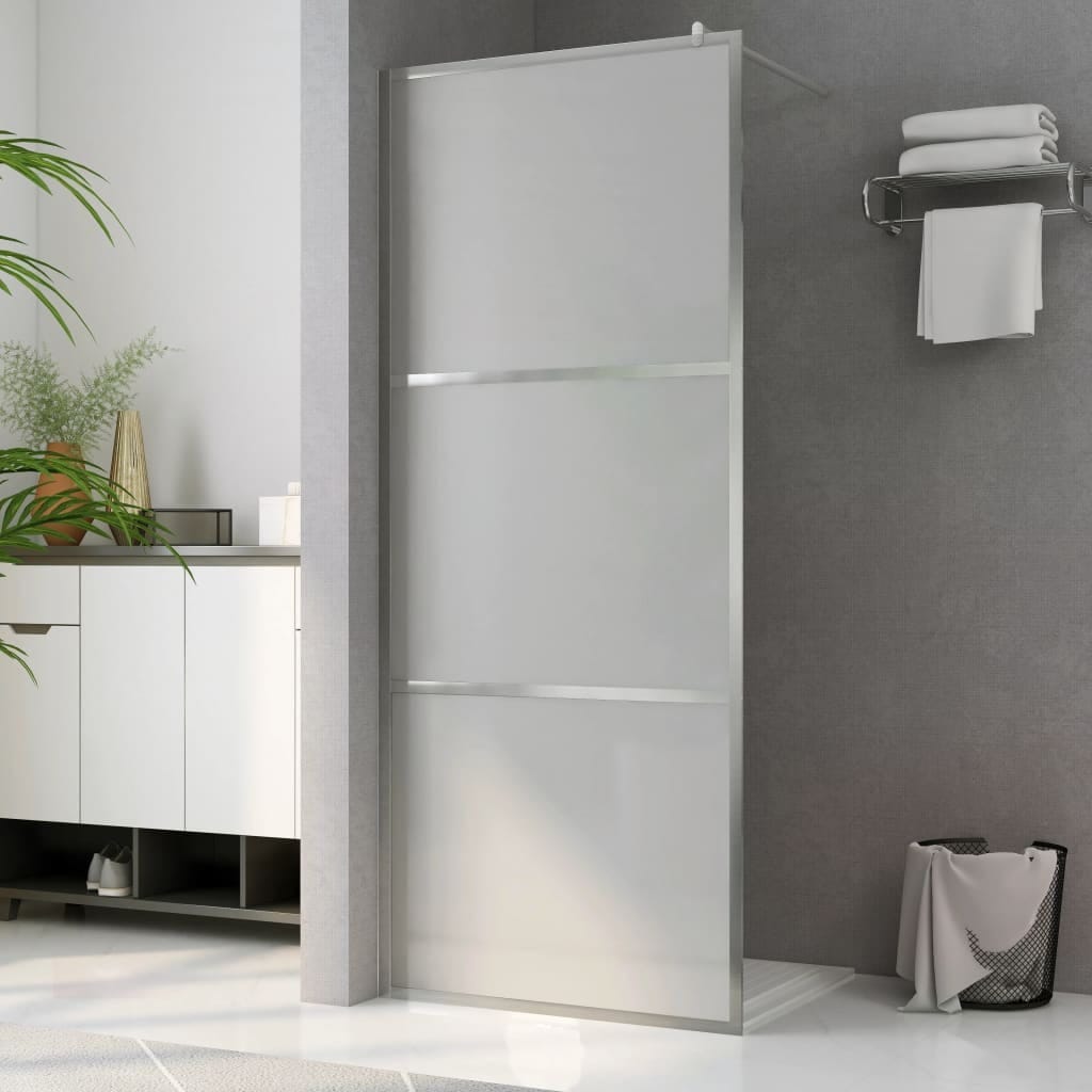 Walk-in Shower Wall with Whole Frosted ESG Glass 45.3"x76.8