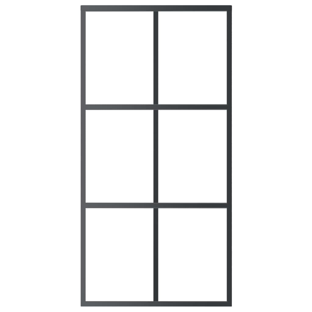 Sliding Door ESG Glass and Aluminum 40.2"x80.7" Black - Image 3