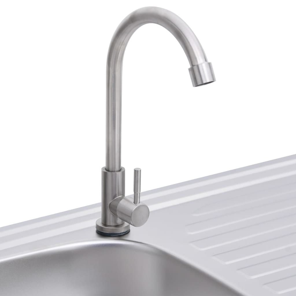 Camping Sink Single Basin with Tap Stainless Steel - Image 6