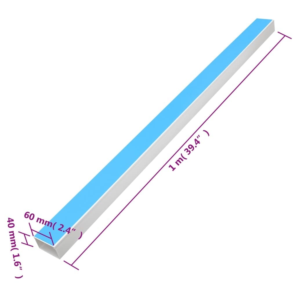 Cable Trunking Self-Adhesive 2.4"x1.6" 98.4'PVC - Image 7