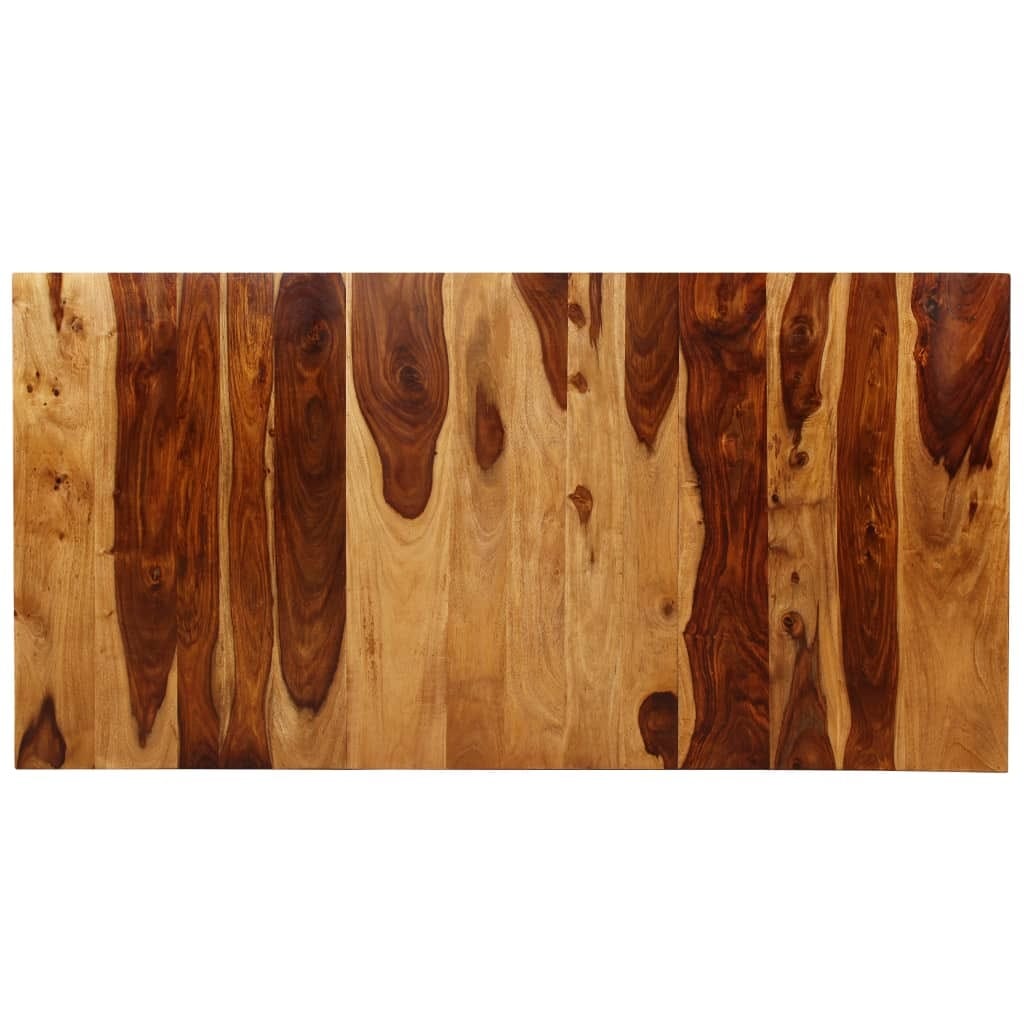 Dining Table Solid Acacia Wood and Steel 70.9 - Image 7