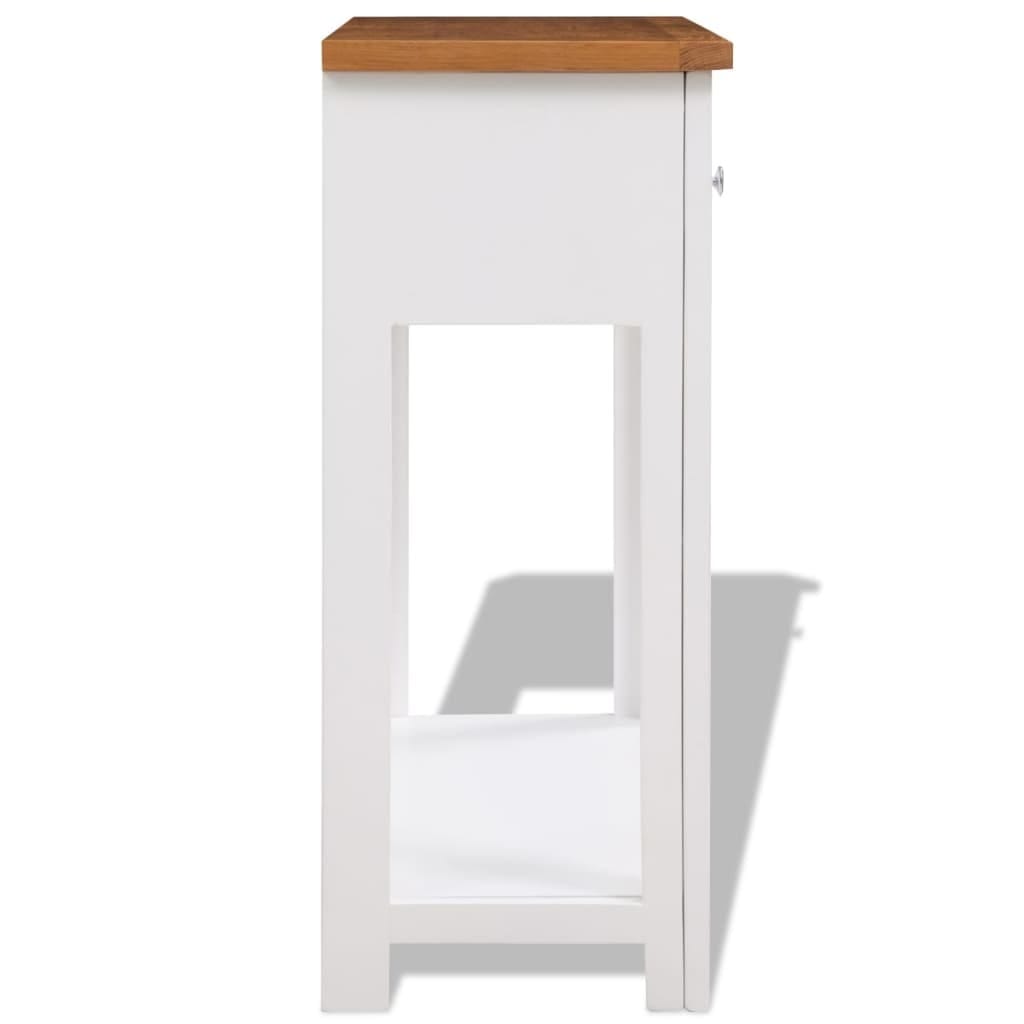 Console Table 32.7"x11.8"x28.7"Solid Oak Wood - Image 3