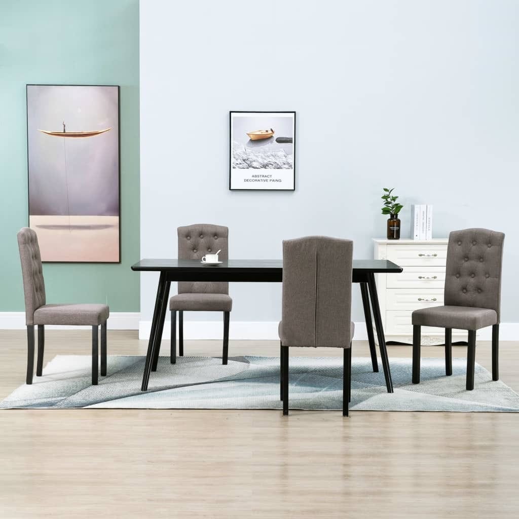 Dining Chairs 4 pcs Taupe Fabric