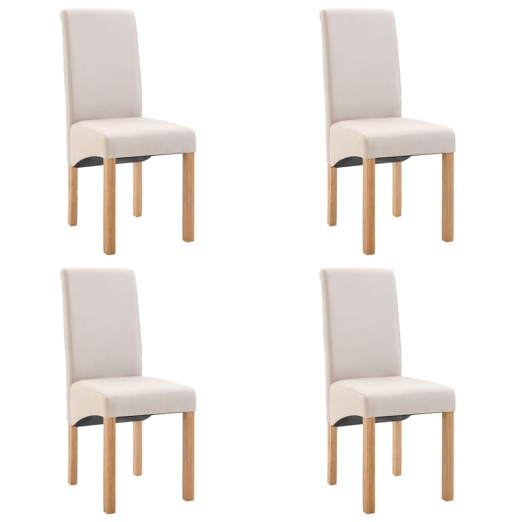 Dining Chairs 4 pcs Cream Fabric - Image 2