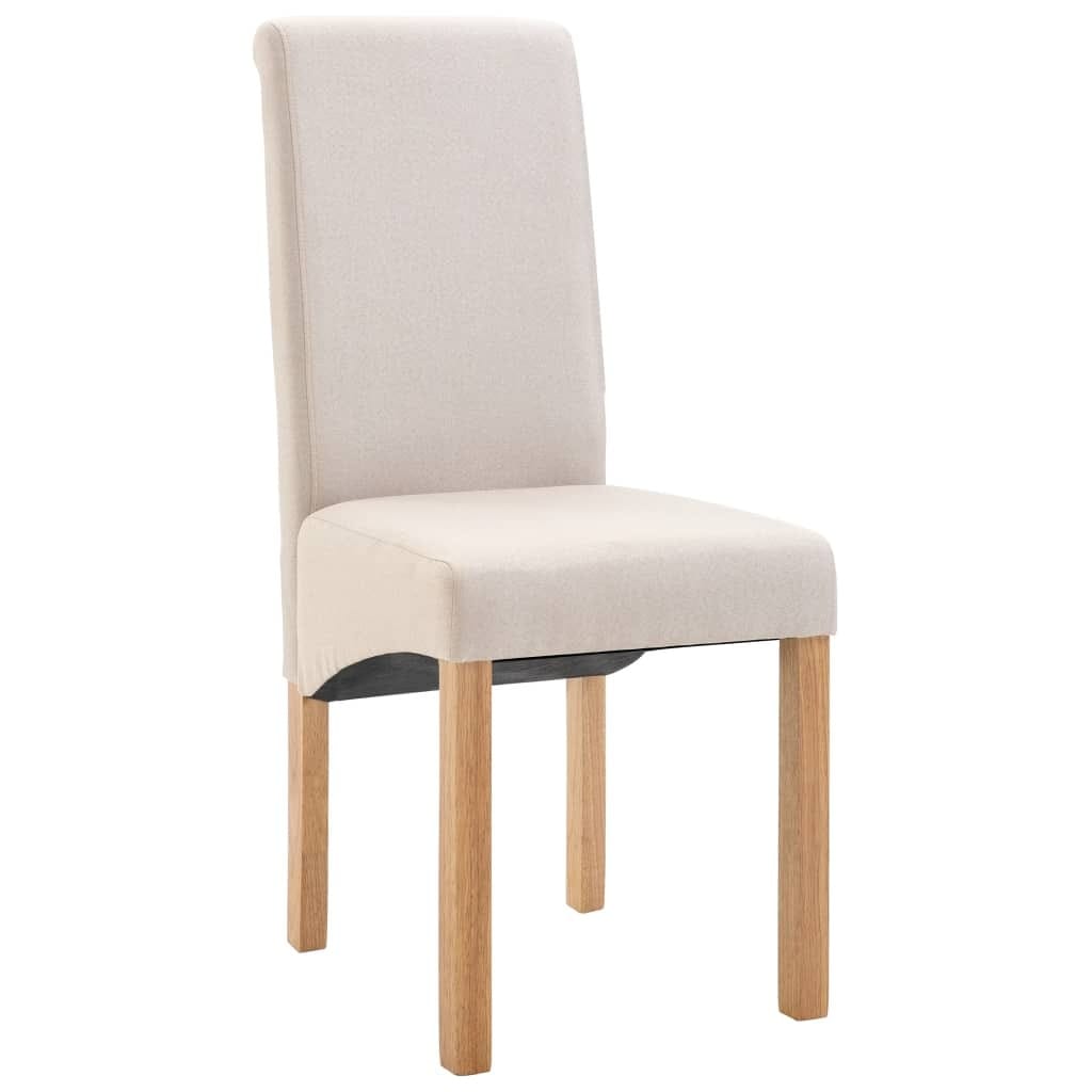 Dining Chairs 4 pcs Cream Fabric - Image 3