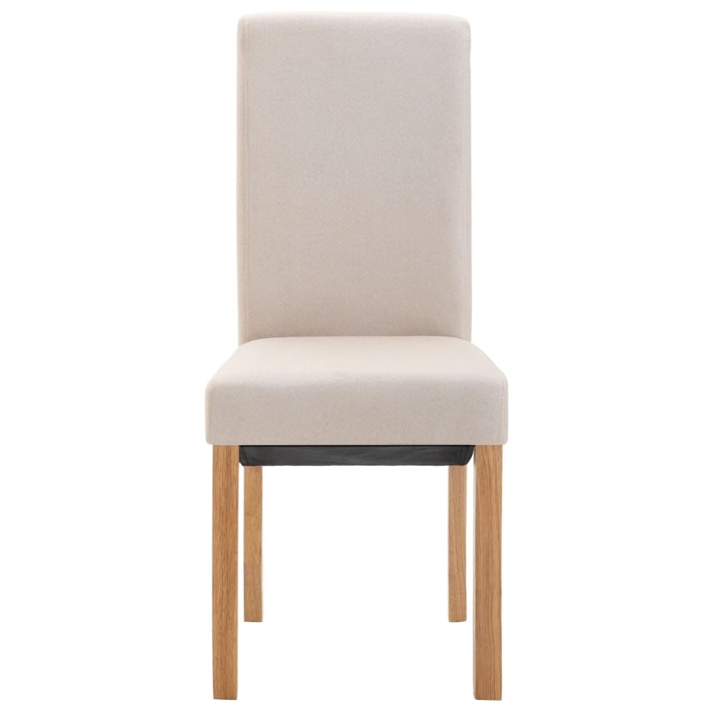 Dining Chairs 4 pcs Cream Fabric - Image 4