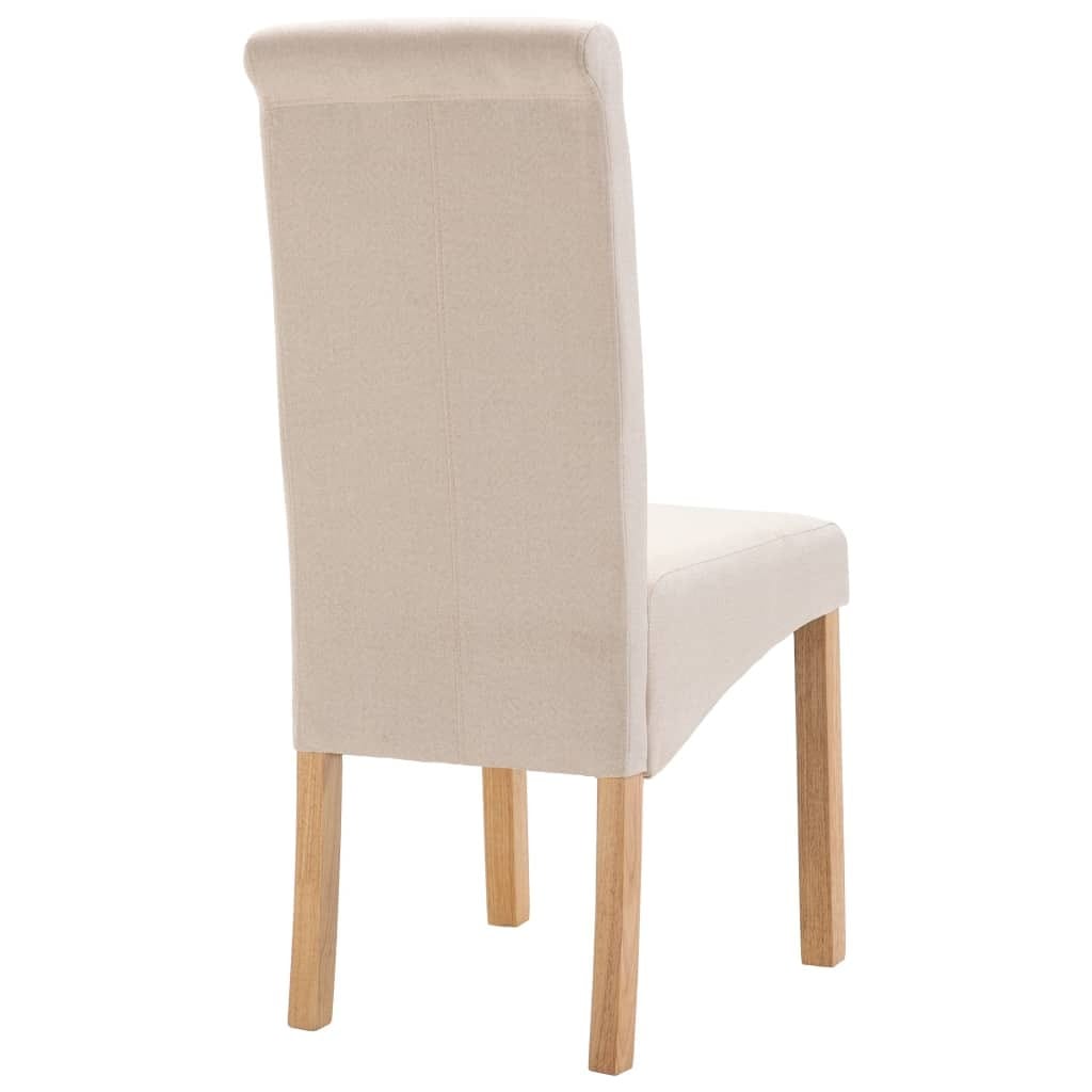 Dining Chairs 4 pcs Cream Fabric - Image 6