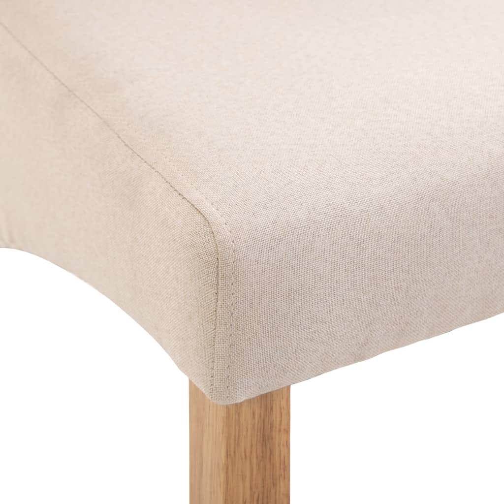 Dining Chairs 4 pcs Cream Fabric - Image 7