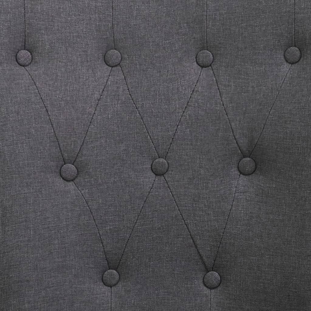 Dining Chairs with Armrests 2 pcs Dark Gray Fabric - Image 7