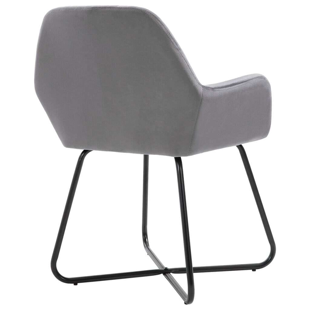 Dining Chairs 6 pcs Gray Velvet - Image 5