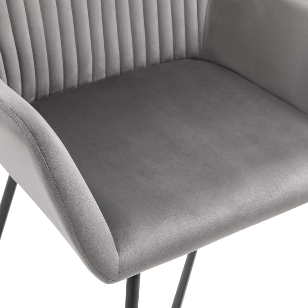 Dining Chairs 6 pcs Gray Velvet - Image 6
