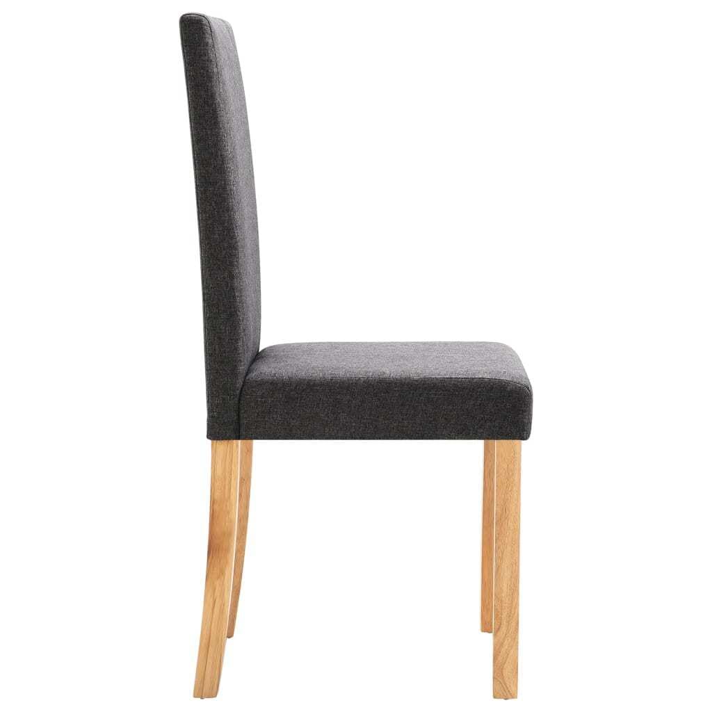 Dining Chairs 6 pcs Dark Gray Fabric - Image 5