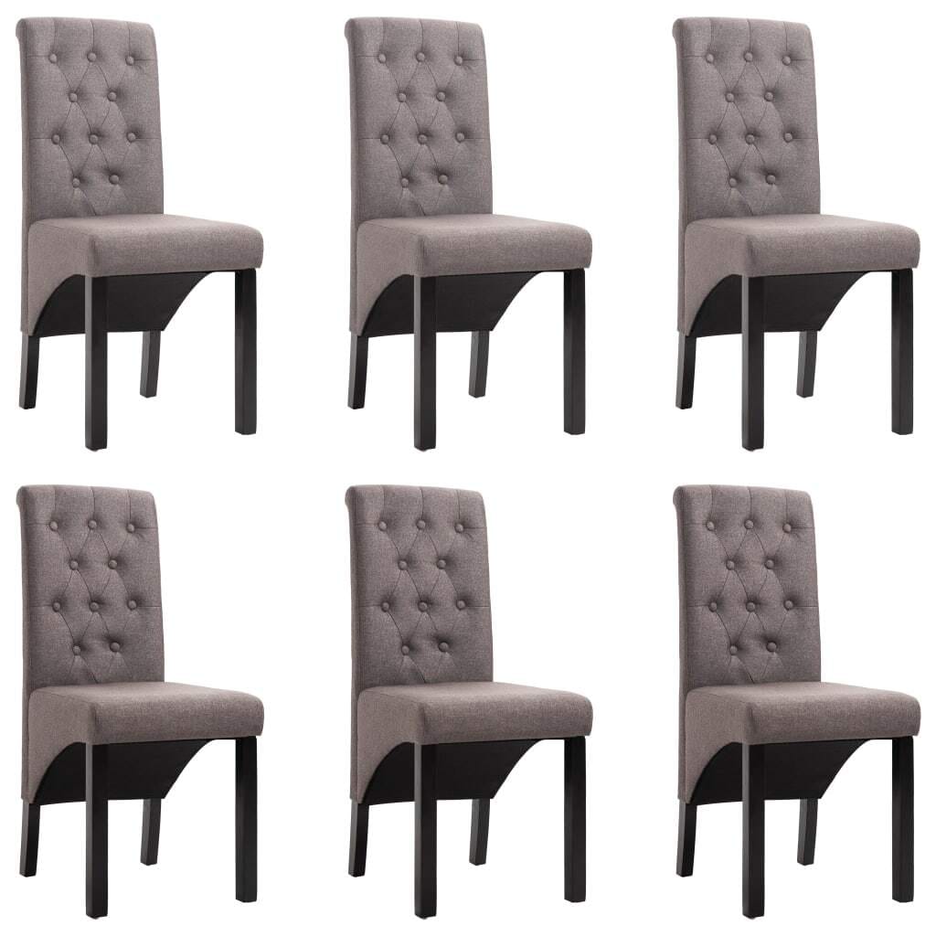 Dining Chairs 6 pcs Taupe Fabric