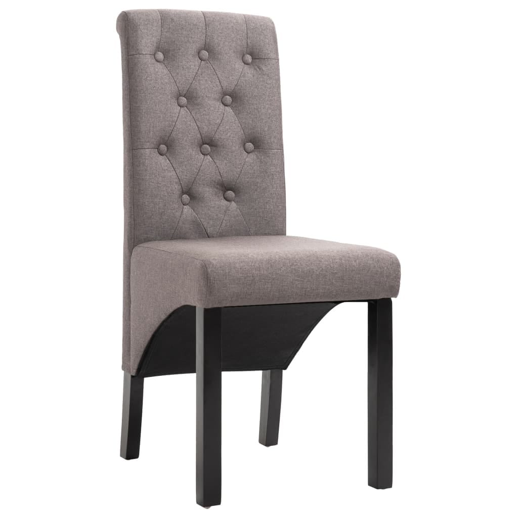 Dining Chairs 6 pcs Taupe Fabric - Image 2