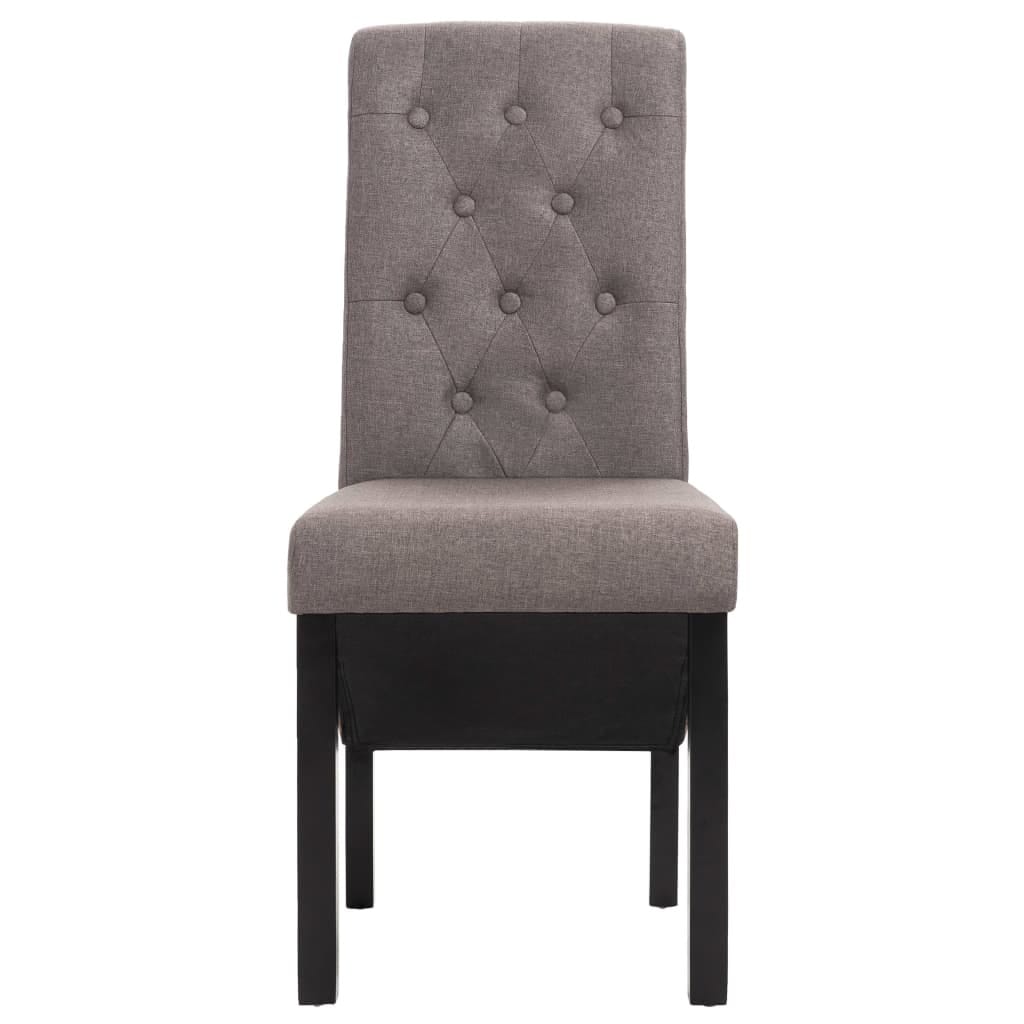 Dining Chairs 6 pcs Taupe Fabric - Image 3