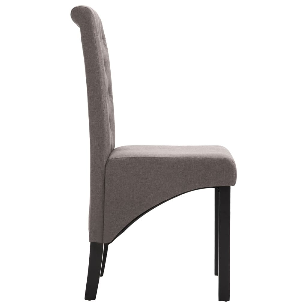 Dining Chairs 6 pcs Taupe Fabric - Image 4