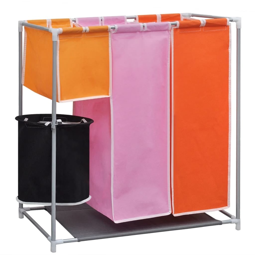 3-Section Laundry Sorter Hampers 2 pcs with a Washing Bin - Image 2