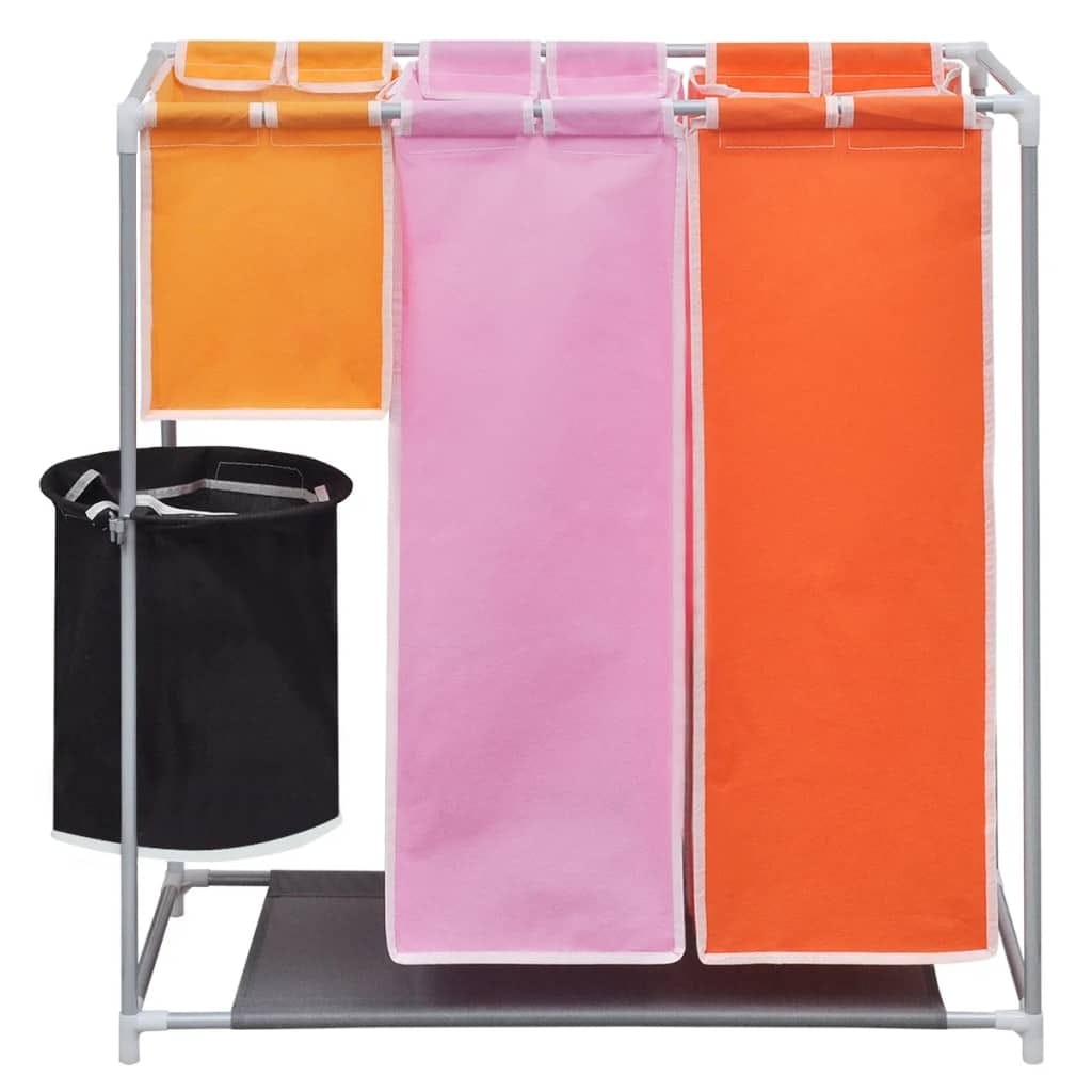 3-Section Laundry Sorter Hampers 2 pcs with a Washing Bin - Image 3