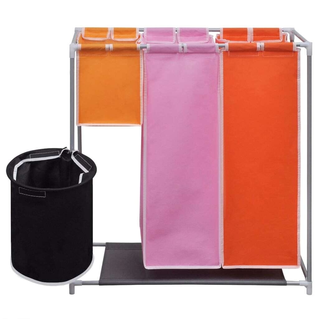 3-Section Laundry Sorter Hampers 2 pcs with a Washing Bin - Image 4
