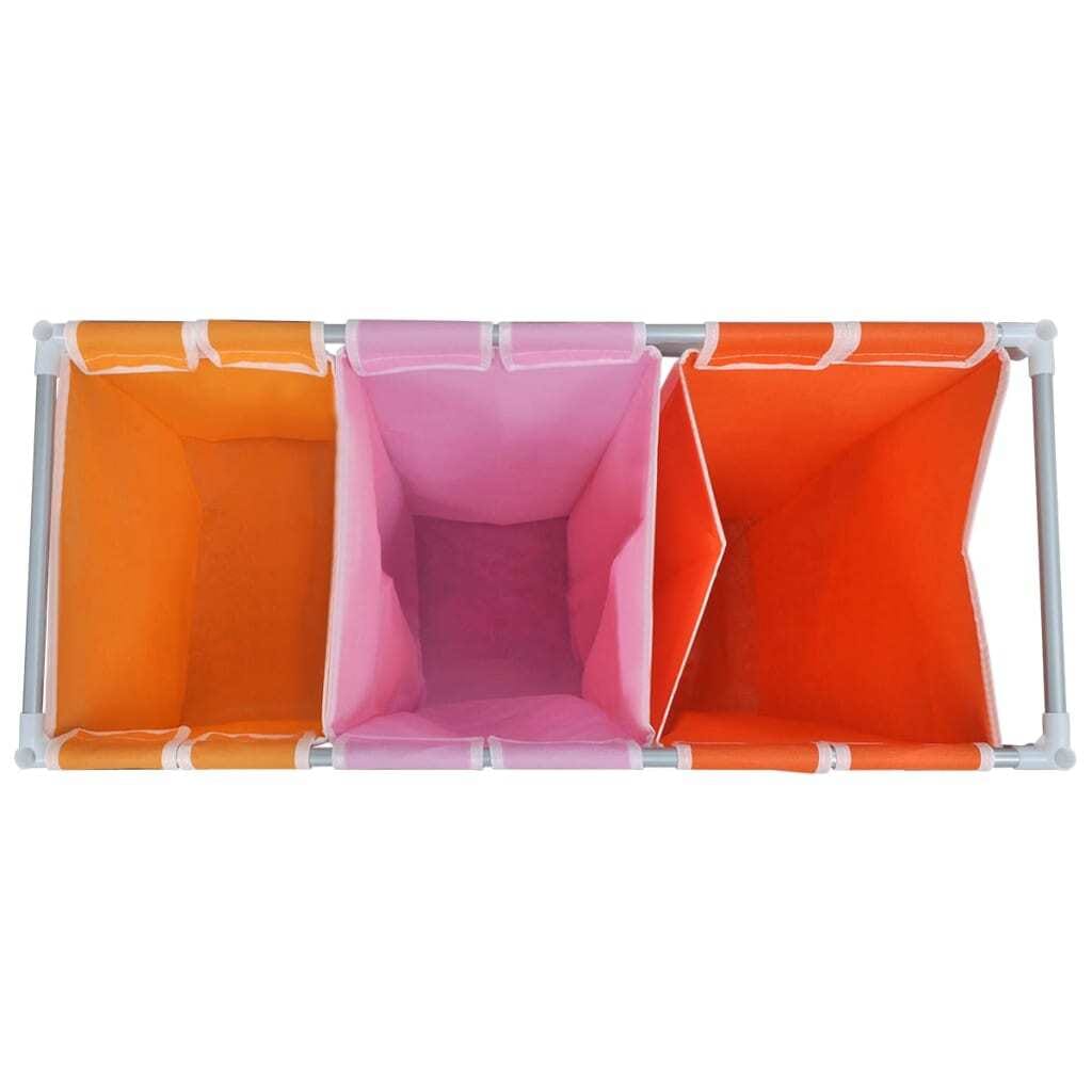 3-Section Laundry Sorter Hampers 2 pcs with a Washing Bin - Image 6