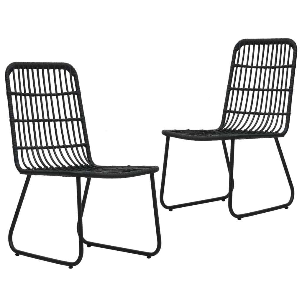 3 Piece Patio Dining Set Poly Rattan and Glass - Image 3