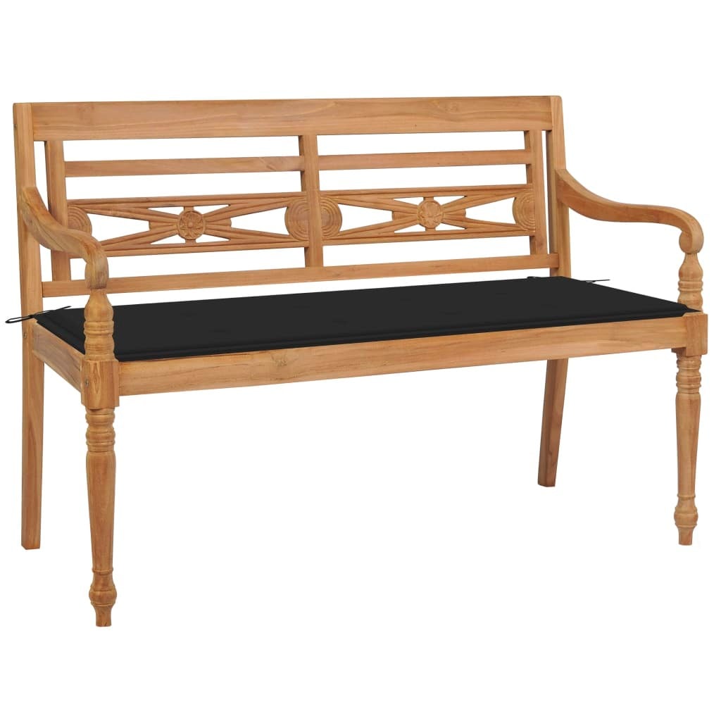 Bench Natural Teak Solid teak wood 100% polyester cushion Me