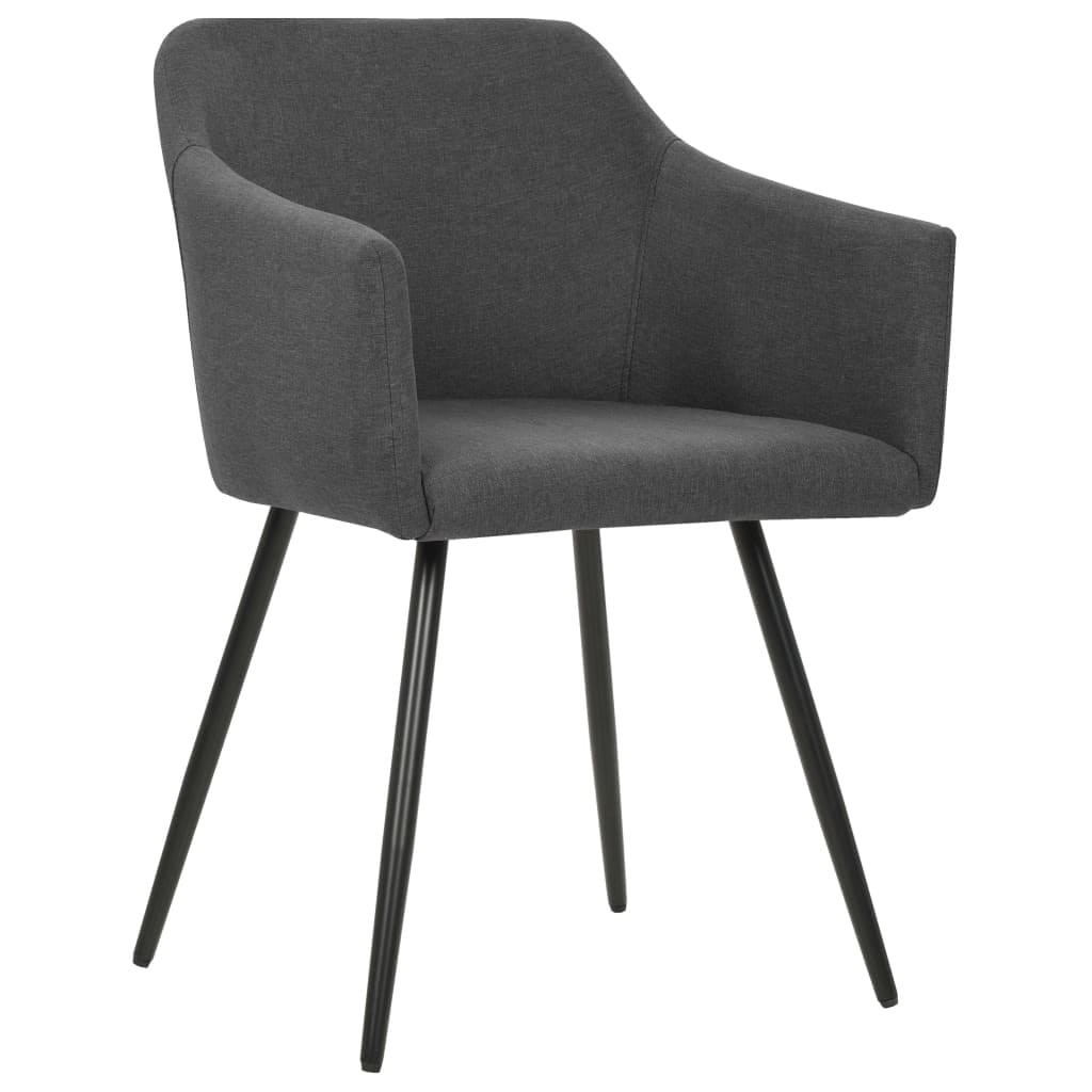 Dining Chairs 4 pcs Dark Gray Fabric - Image 2