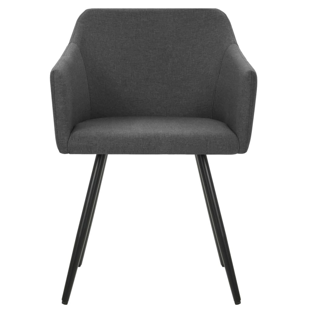 Dining Chairs 4 pcs Dark Gray Fabric - Image 3