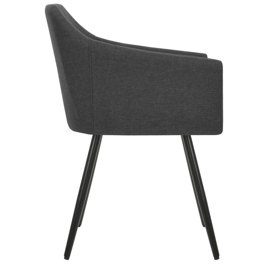 Dining Chairs 4 pcs Dark Gray Fabric - Image 4